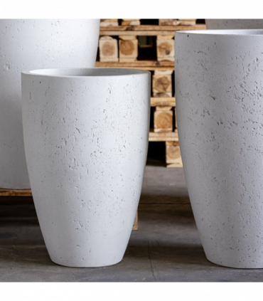 Vessara | White Mist – 100cm XXL Concrete Vase Planter – 172L Tall Plant Pot