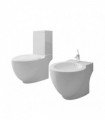 White Ceramic Toilet & Bidet Set