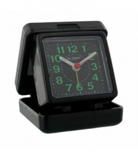 Wm Widdop Quartz Travel Alarm - Black case/dial
