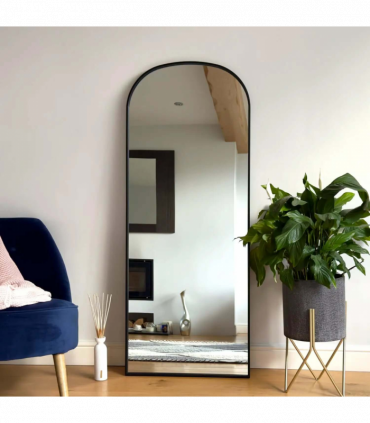 Yōko- Black Metal Gentle Arch Mirror - 150cm x 60cm,