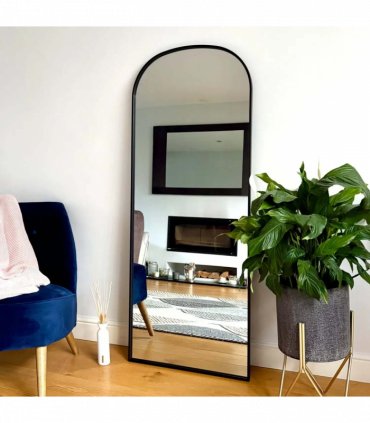 Yōko- Black Metal Gentle Arch Mirror - 150cm x 60cm,