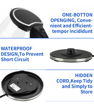 [Same model: 94353526] HD-1857-A 220V 2000W 1.8L Electric Glass Kettle UK Plug