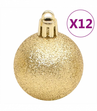 vidaXL 112 Piece Christmas Bauble Set Red / Green / Gold Polystyrene