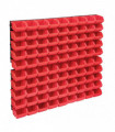 vidaXL 96 Piece Storage Bin Kit with Wall Panels Red and Black