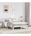 vidaXL Bed Frame with Headboard without Mattress White 140x200 cm