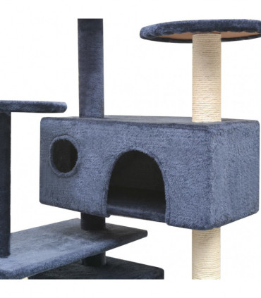 vidaXL Cat Tree with Sisal Scratching Posts 125 cm Dark Blue