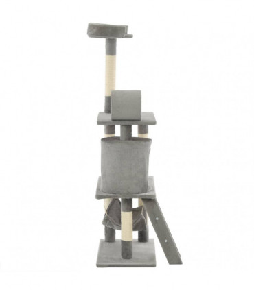 vidaXL Cat Tree with Sisal Scratching Posts 140 cm Grey