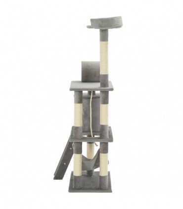 vidaXL Cat Tree with Sisal Scratching Posts 140 cm Grey