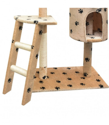 vidaXL Cat Tree with Sisal Scratching Posts 150 cm Paw Prints Beige
