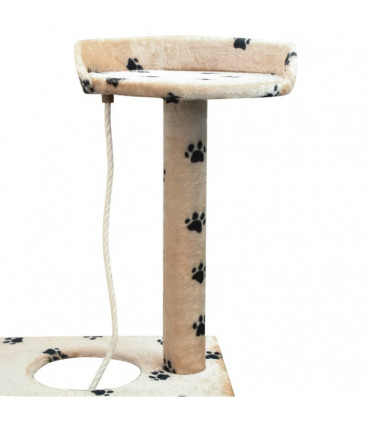 vidaXL Cat Tree with Sisal Scratching Posts 150 cm Paw Prints Beige