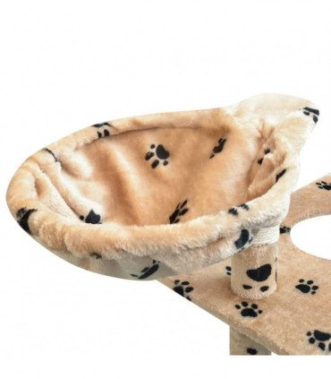vidaXL Cat Tree with Sisal Scratching Posts 150 cm Paw Prints Beige