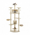 vidaXL Cat Tree with Sisal Scratching Posts 203 cm Beige and White