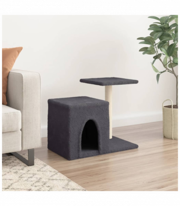 vidaXL Cat Tree with Sisal Scratching Posts Dark Grey 50.5 cm