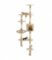 vidaXL Cat Tree with Sisal Scratching Posts Wall Mounted 194 cm Beige