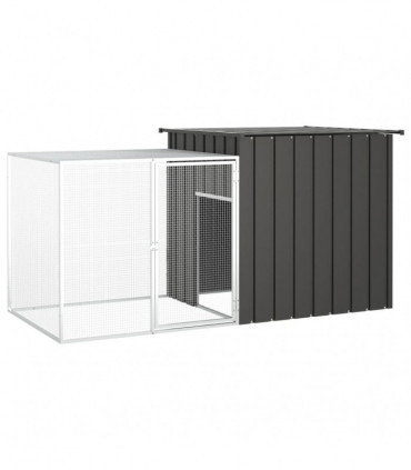 vidaXL Chicken Cage Anthracite 200x91x100 cm Galvanised Steel