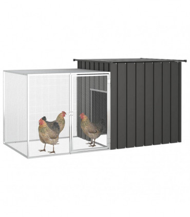vidaXL Chicken Cage Anthracite 200x91x100 cm Galvanised Steel