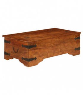 vidaXL Coffee Table Solid Acacia Wood Honey Finish 110x55x35 cm
