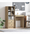 vidaXL Desk with Storage 2 pcs Sonoma Oak 45.5 x 34 x 127 cm