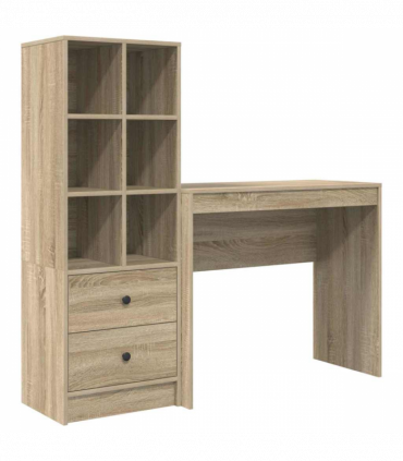 vidaXL Desk with Storage with Drawer 2 pcs Sonoma Oak 90 x 40 x 76 cm