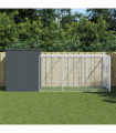 vidaXL Dog House with Run Anthracite 214x457x181 cm Galvanised Steel