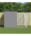 vidaXL Dog House with Run Light Grey 214x253x181 cm Galvanised Steel