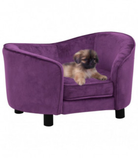 vidaXL Dog Sofa Burgundy 69x49x40 cm Plush