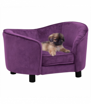 vidaXL Dog Sofa Burgundy 69x49x40 cm Plush