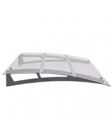 vidaXL Door Canopy Silver and Transparent 120x90 cm Polycarbonate