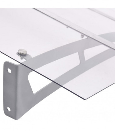 vidaXL Door Canopy Silver and Transparent 120x90 cm Polycarbonate
