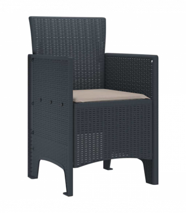 vidaXL Garden Chair 4 pcs Anthracite 53 x 49 x 85 cm PP