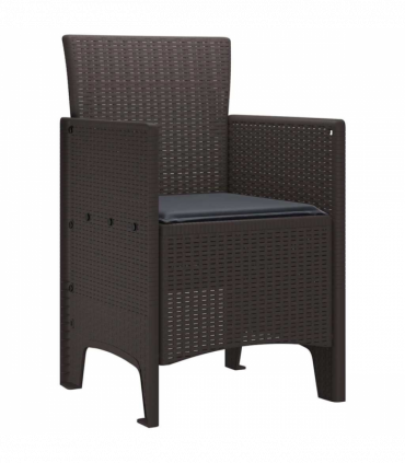 vidaXL Garden Chair 4 pcs Brown 53 x 49 x 85 cm PP