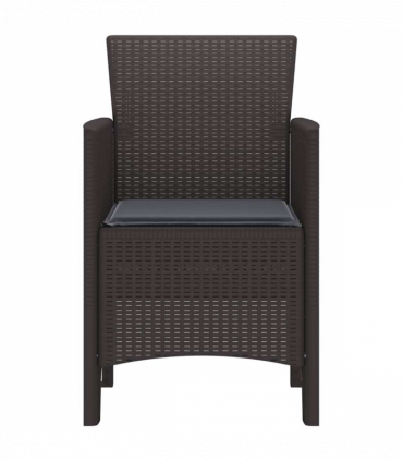 vidaXL Garden Chair 4 pcs Brown 53 x 49 x 85 cm PP