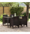 vidaXL Garden Chair 4 pcs Brown 53 x 49 x 85 cm PP