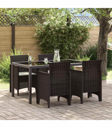 vidaXL Garden Chair 4 pcs Brown 53 x 49 x 85 cm PP