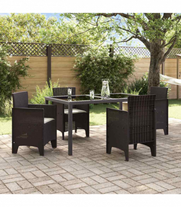 vidaXL Garden Chair 4 pcs Brown 53 x 49 x 85 cm PP