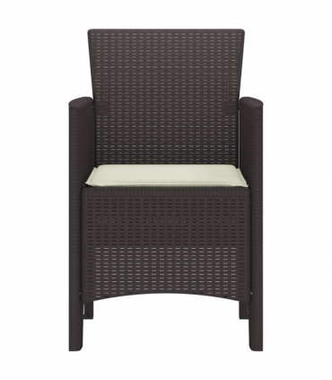 vidaXL Garden Chair 4 pcs Brown 53 x 49 x 85 cm PP