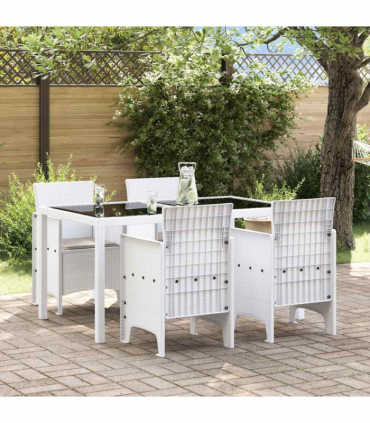 vidaXL Garden Chair 4 pcs White 53 x 49 x 85 cm PP