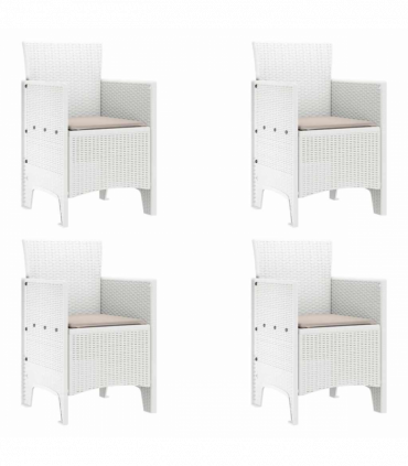 vidaXL Garden Chair 4 pcs White 53 x 49 x 85 cm PP