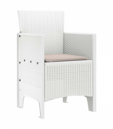 vidaXL Garden Chair 4 pcs White 53 x 49 x 85 cm PP