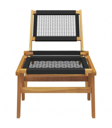 vidaXL Garden Chair with Footrest Solid Wood Teak and Polyester