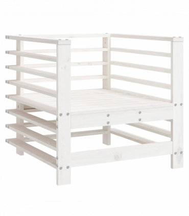 vidaXL Garden Chairs 2 pcs White Solid Wood Pine