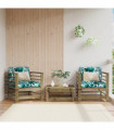 vidaXL Garden Chairs with Cushions 2 pcs Impregnated Wood Pine