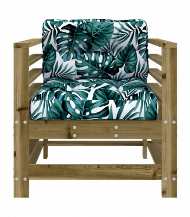 vidaXL Garden Chairs with Cushions 2 pcs Impregnated Wood Pine