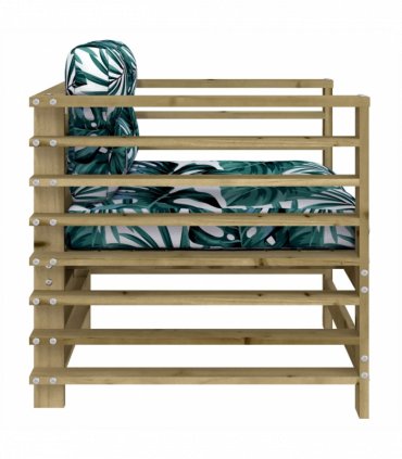 vidaXL Garden Chairs with Cushions 2 pcs Impregnated Wood Pine