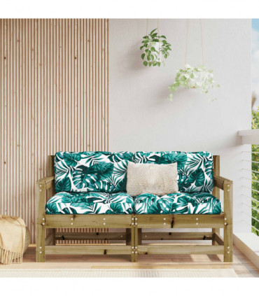 vidaXL Garden Chairs with Cushions 2 pcs Impregnated Wood Pine