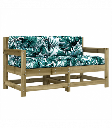 vidaXL Garden Chairs with Cushions 2 pcs Impregnated Wood Pine