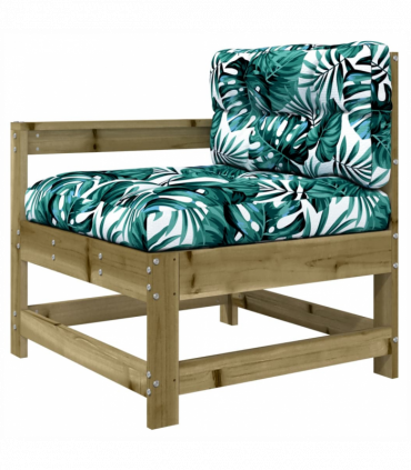 vidaXL Garden Chairs with Cushions 2 pcs Impregnated Wood Pine