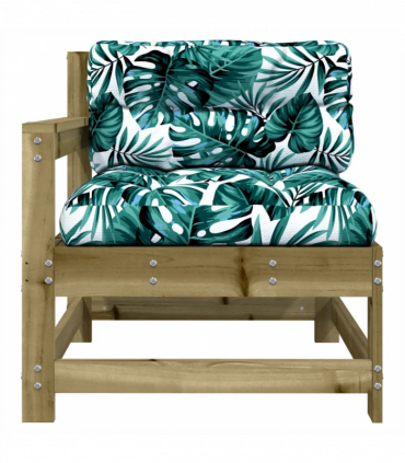 vidaXL Garden Chairs with Cushions 2 pcs Impregnated Wood Pine