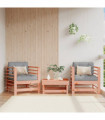 vidaXL Garden Chairs with Cushions 2 pcs Solid Wood Douglas