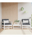 vidaXL Garden Chairs with Cushions 2 pcs White Solid Wood Pine